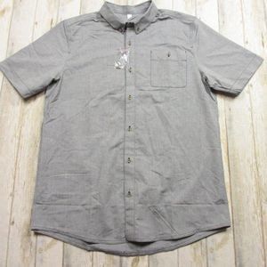 Adidas Mens Short Sleeve Button Up Shirt Extra Large Tall Grey